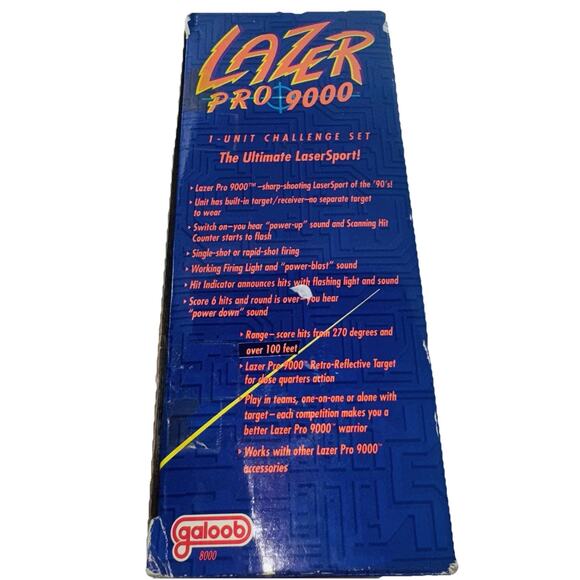 NEW NIB Vintage Galoob '91 100ft Lazer Pro 9000 Toy Gun Infrared Light Tag Sound - Picture 5 of 8